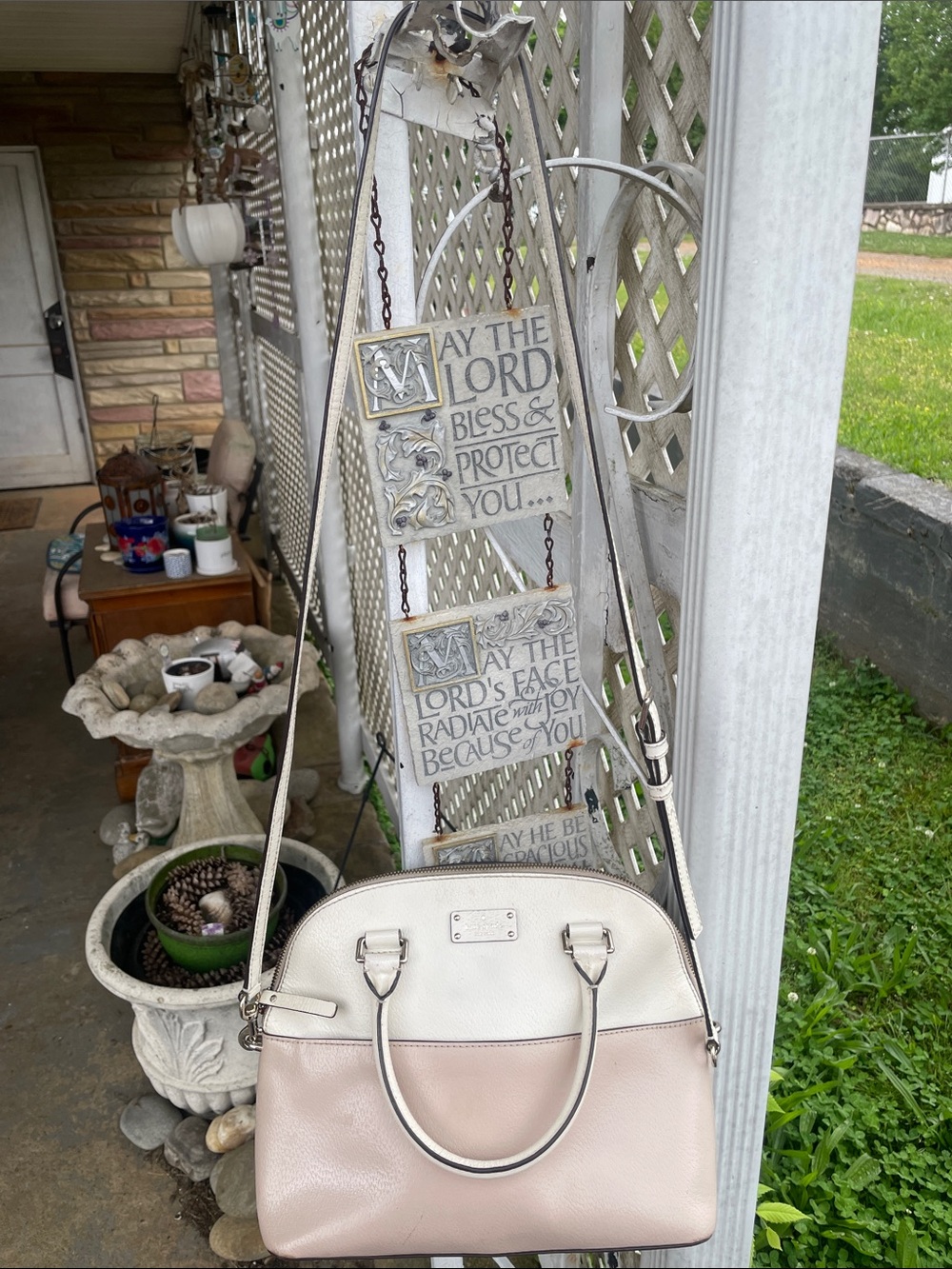 Kate Spade Cream and Blush Dome Satchel